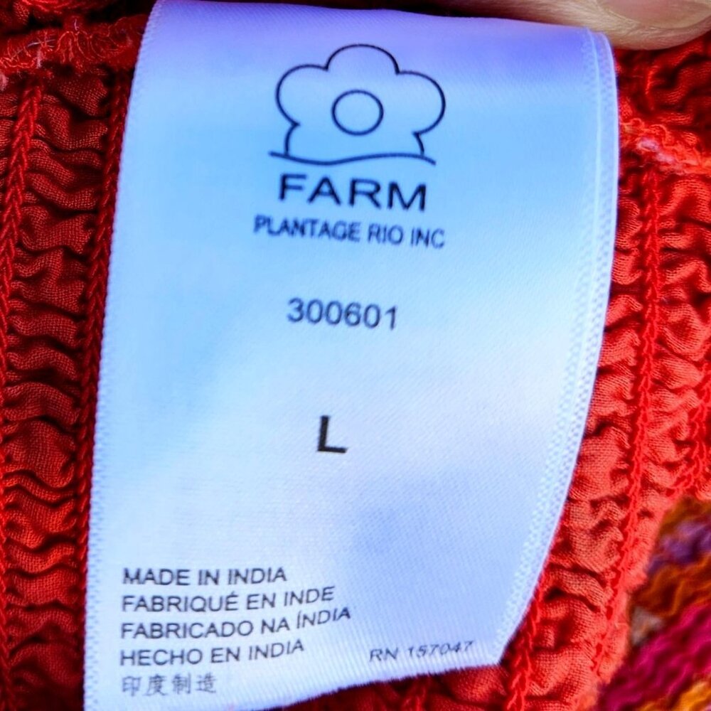 Farm Rio Red Floral Smocked Bodycon Mini Dress Size L M L - Picture 6 of 16